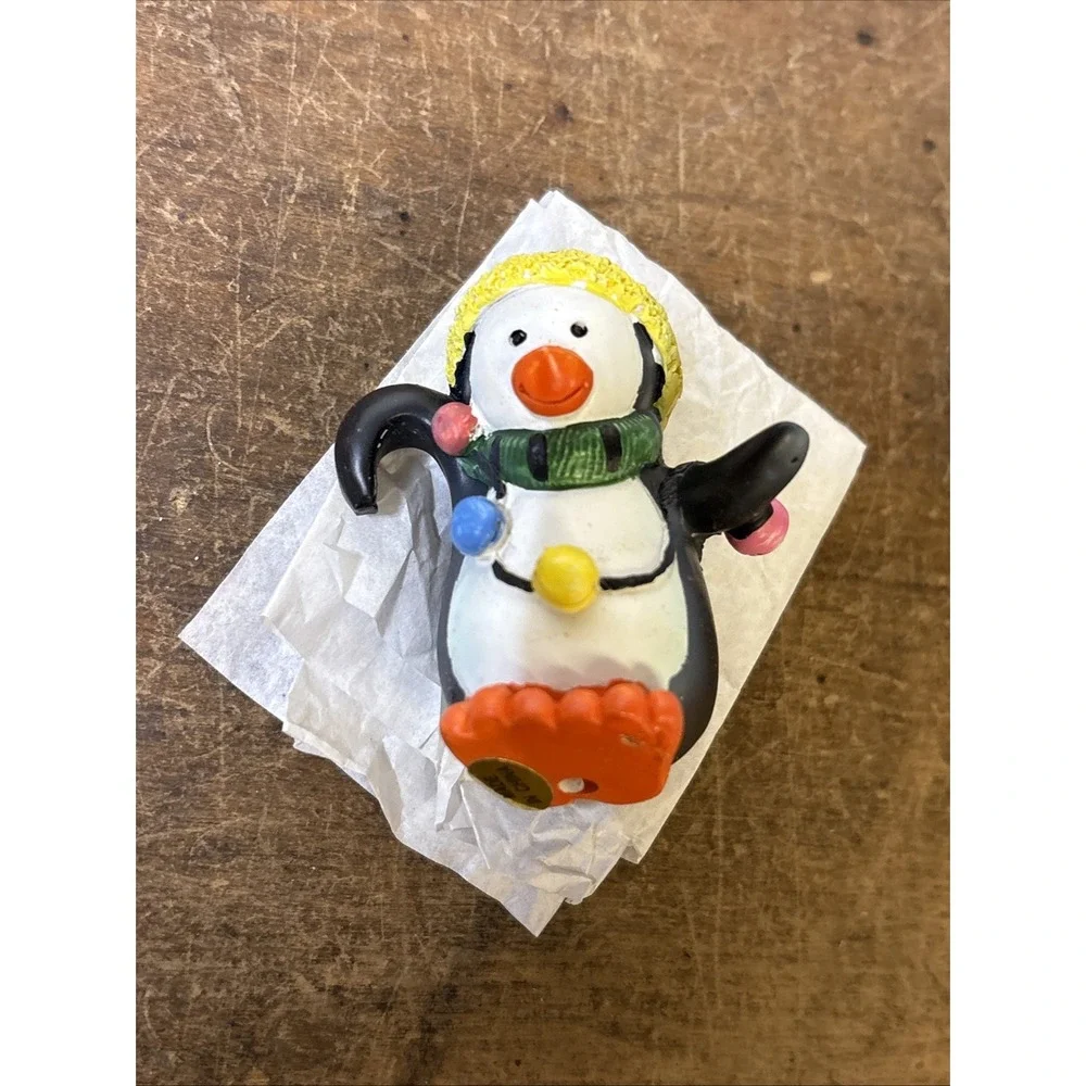 Set Of 3 Lamp Pot Perchers Polar Bear Penguin Snowman